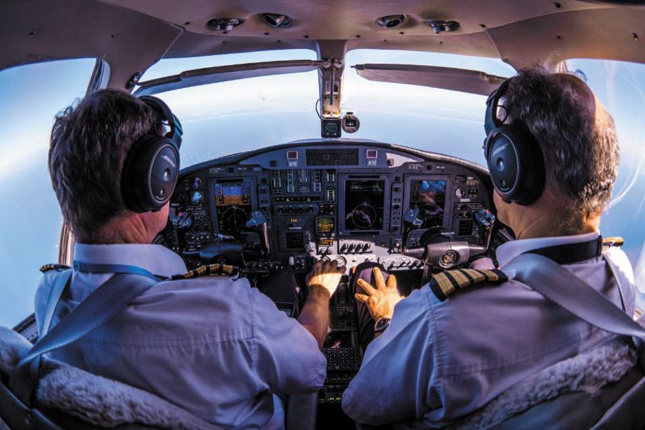 Pilots in a cockpit